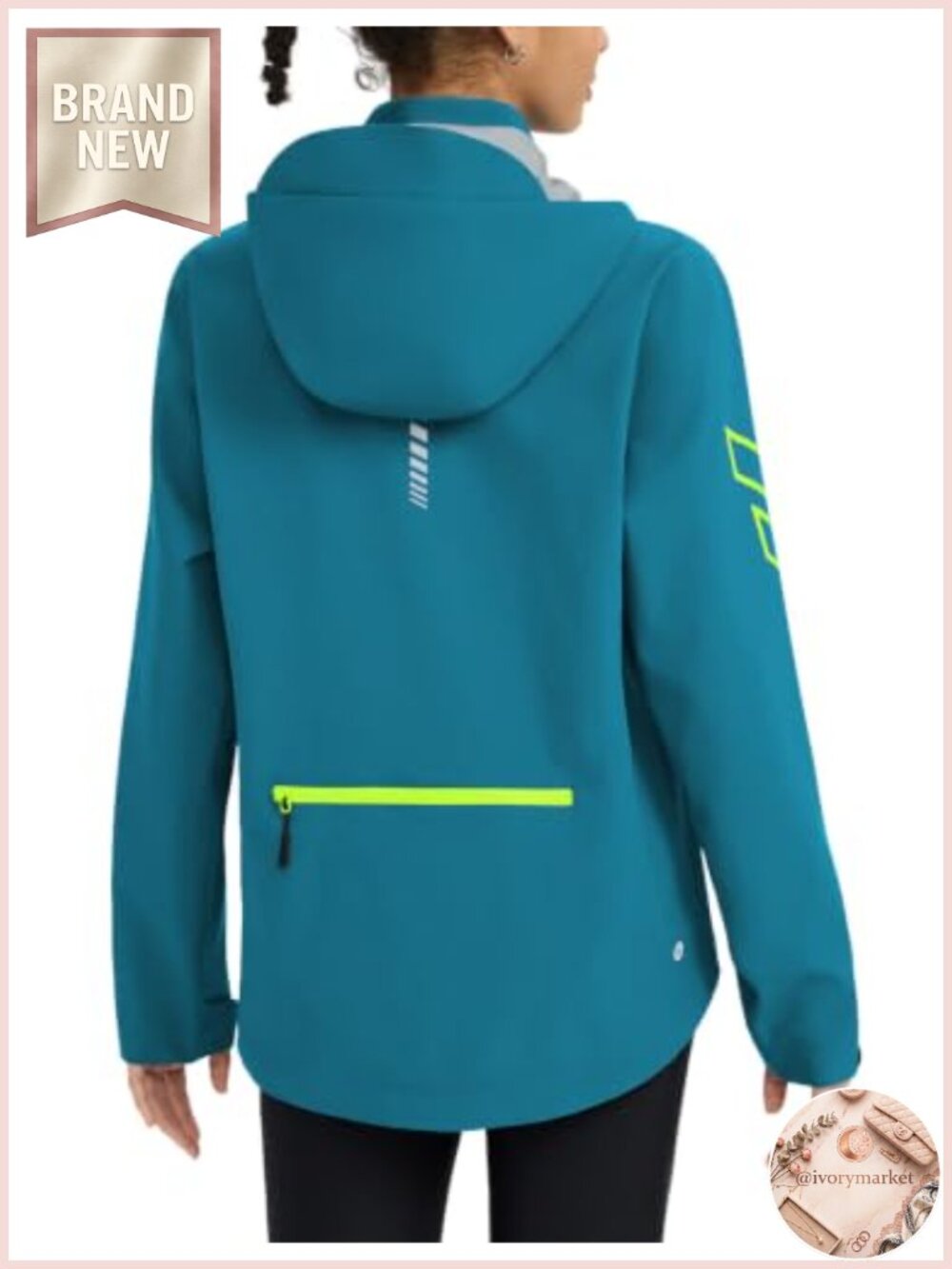 Women's Waterproof Cycling Rain Jacket Lightweight Packable Hooded